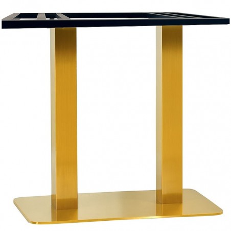 Base de mesa TROCADERO RT72DO, acero inoxidable, dorada, base de acero de 8 mm. 70 x 40 cms, altura 72 cms (Pack de 2 unidades)