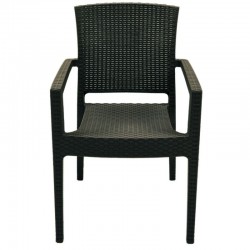 Sillón LARRY, apilable, polipropileno antracita (Pack de 4 unidades)