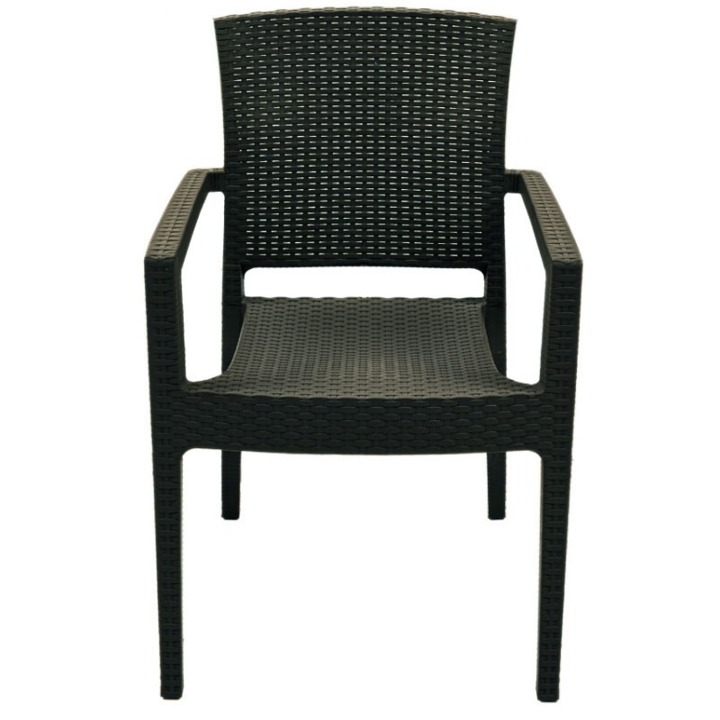 Sillón LARRY, apilable, polipropileno antracita (Pack de 4 unidades)