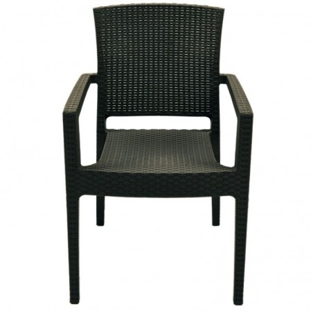 Sillón LARRY, apilable, polipropileno antracita (Pack de 4 unidades)