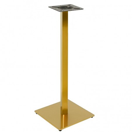 Base de mesa TROCADERO 110DO, alta, acero inox, dorada, base acero de 8 mm. 45 x 45 cms, altura 110 cms (Pack de 2 unidades)