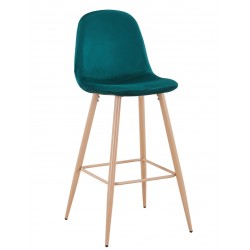 Taburete EPOQUE NEW, patas metálicas, terciopelo verde 56 (Pack de 4 unidades)