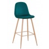 Taburete EPOQUE NEW, patas metálicas, terciopelo verde 56 (Pack de 4 unidades)