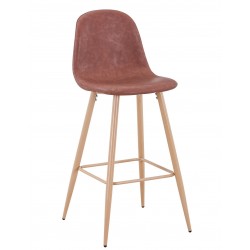 Taburete EPOQUE NEW, patas metálicas, similpiel vintage cuero 3-2 (Pack de 4 unidades)