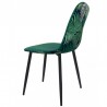 Silla HORUS NEW, metal, tapizado velvet verde con trasera floral a juego (Pack de 4 unidades)