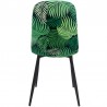 Silla HORUS NEW, metal, tapizado velvet verde con trasera floral a juego (Pack de 4 unidades)