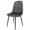 Silla HORUS NEW, metal, tapizado velvet gris con trasera floral a juego (Pack de 4 unidades)