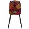 Silla HORUS NEW, metal, tapizado velvet amarillo con trasera floral a juego (Pack de 4 unidades)