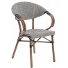 Sillón NERJA, apilable, aluminio, teslin gris bronce (Pack de 2 unidades)