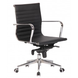 Sillón de oficina ROTERDAM, giratorio, similpiel negra