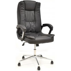 Sillón de oficina DUKE, alto, gas, basculante, similpiel negra