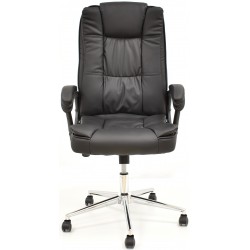 Sillón de oficina DUKE, alto, gas, basculante, similpiel negra