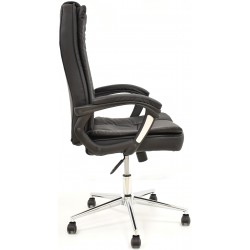 Sillón de oficina DUKE, alto, gas, basculante, similpiel negra