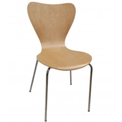 Silla JACOBO, apilable, cromada, acabado natural (Pack de 4 unidades)