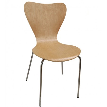 Silla JACOBO, apilable, cromada, acabado natural (Pack de 4 unidades)