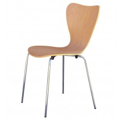 Silla JACOBO, apilable, cromada, acabado natural (Pack de 4 unidades)