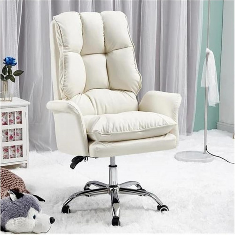 Sillón de oficina MAINZ, alto, giratorio, similpiel blanco roto