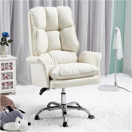 Sillón de oficina MAINZ, alto, giratorio, similpiel blanco roto