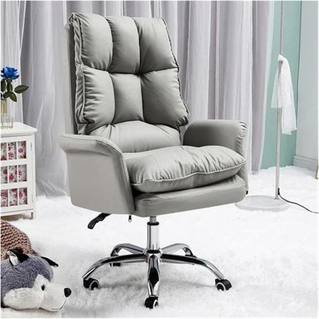 Sillón de oficina MAINZ, alto, giratorio, similpiel gris