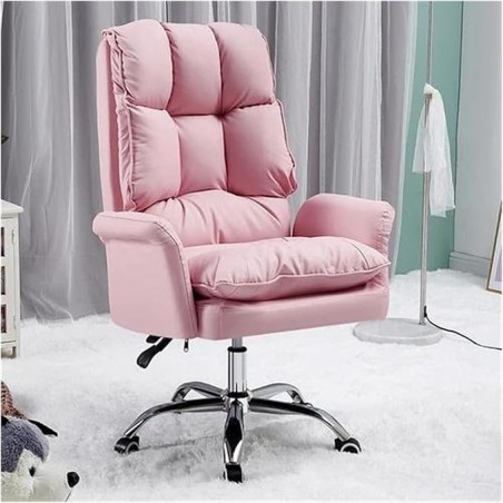 Sillón de oficina MAINZ, alto, giratorio, similpiel rosa light