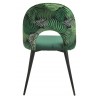 Silla ORQUIDEA, metal, tapizado velvet verde con respaldo floral a juego (Pack de 2 unidades)