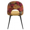 Silla ORQUIDEA, metal, tapizado velvet amarillo con respaldo floral a juego (Pack de 2 unidades)