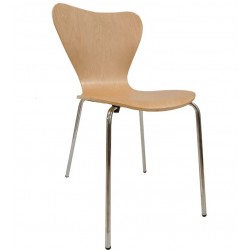 Silla JACOBO, apilable, cromada, acabado natural (Pack de 4 unidades)