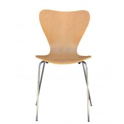 Silla JACOBO, apilable, cromada, acabado natural (Pack de 4 unidades)