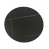 Mesa CAVEZZO, baja, negra, tapa cerámica mármol negro, 50 cms de diámetro