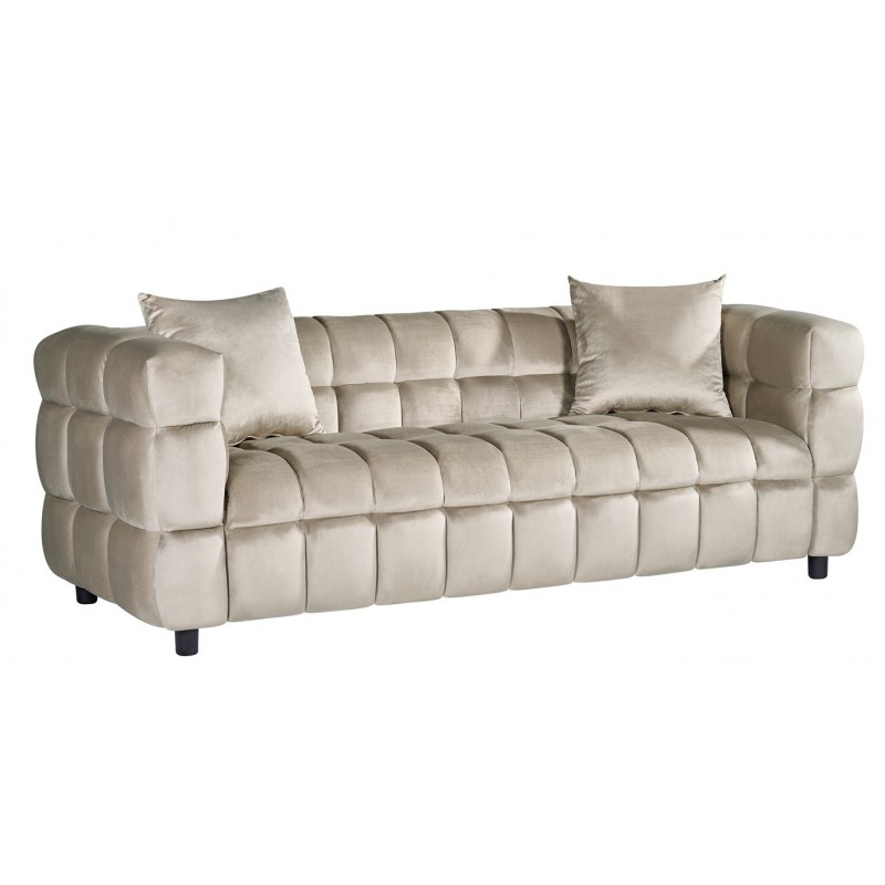 Sofá LORING, 3 plazas, tejido velvet gris claro 25