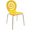 Silla PINSAPO, apilable, acero inoxidable, laminado amarillo (Pack de 4 unidades)