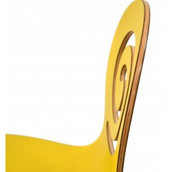 Silla PINSAPO, apilable, acero inoxidable, laminado amarillo (Pack de 4 unidades)