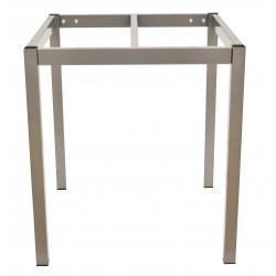 Base de mesa LIRIO, metal, gris plata, 65 x 65 cms, altura 72 cms, para tableros de 70 x 70 cms (Pack de 2 unidades)