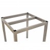 Base de mesa LIRIO, metal, gris plata, 65 x 65 cms, altura 72 cms, para tableros de 70 x 70 cms (Pack de 2 unidades)