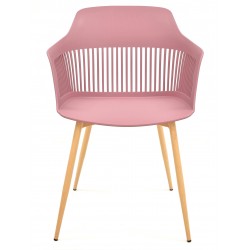 Sillón ALCAZABA, metal, polipropileno rosa oscuro (Pack de 4 unidades)