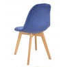 Silla LORENA, madera, tapizada velvet azul (Pack de 4 unidades)