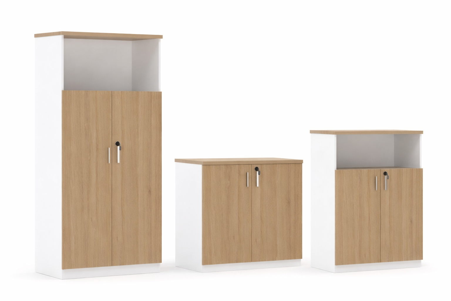 Armario AREZZO 120, medio, 2 puertas, blanco y roble