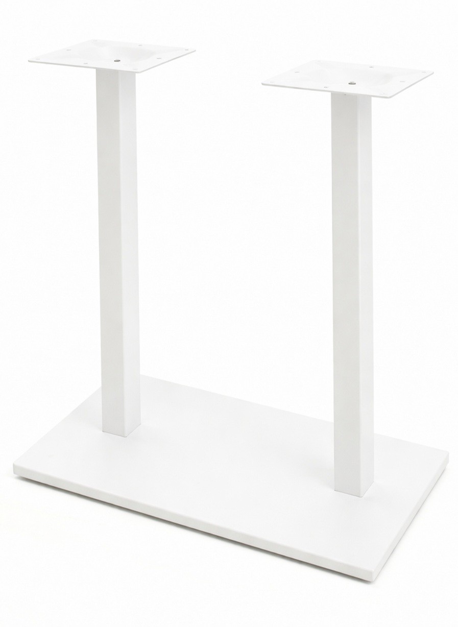 Base de mesa BEVERLY, alta, rectangular, tubo cuadrado, blanca, base de 70 x 40 cms, altura 110 cms