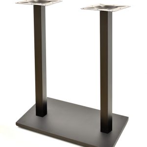 Base de mesa BEVERLY, alta, rectangular, tubo cuadrado, negra, base de 70 x 40 cms, altura 110 cms