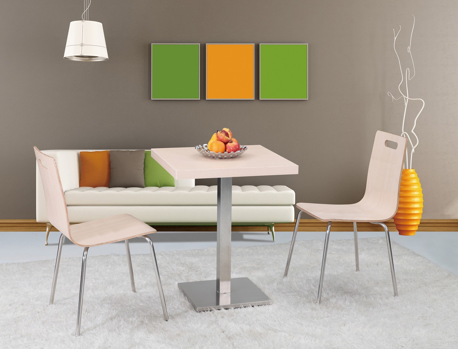 Base de mesa IPANEMA, acero inoxidable, base de 45 x 45 cms, altura 72 cms