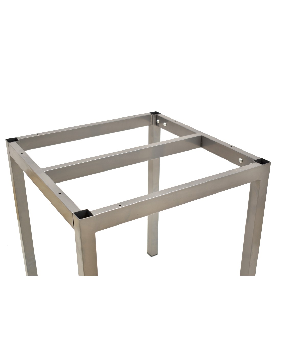 Base de mesa LIRIO, metal, gris plata, 65 x 65 cms, altura 72 cms, para tableros de 70 x 70 cms