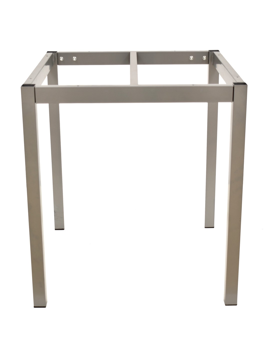 Base de mesa LIRIO, metal, gris plata, 65 x 65 cms, altura 72 cms, para tableros de 70 x 70 cms