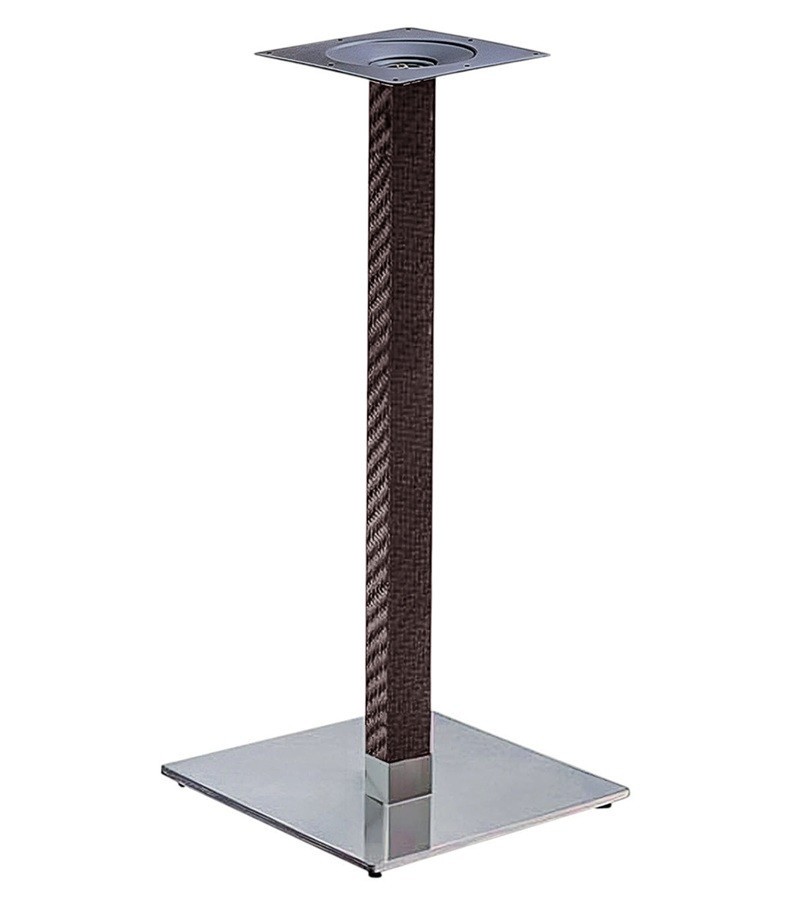 Base de mesa OLBY 110, alta, columna revestida, base de acero de 8 mm. 45 x 45 cm, altura 110 cms