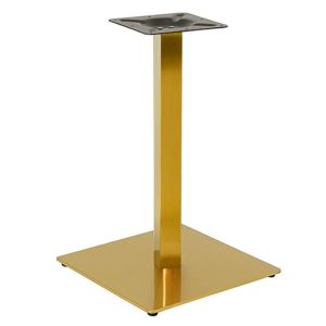 Base de mesa TROCADERO 72DO, acero inoxidable, dorada, base de acero de 8 mm. 45 x 45 cms, altura 72 cms
