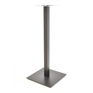 Base de mesa TROCADERO, alta, tubo cuadrado, negra, base de acero de 8 mm 45x45 cms, altura 100 cms
