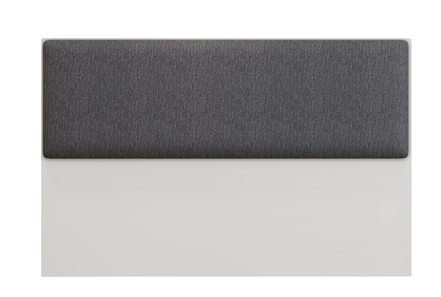 Cabecero tapizado UNI 160, MDP blanco, tejido chumbo, 160x5x90 cms