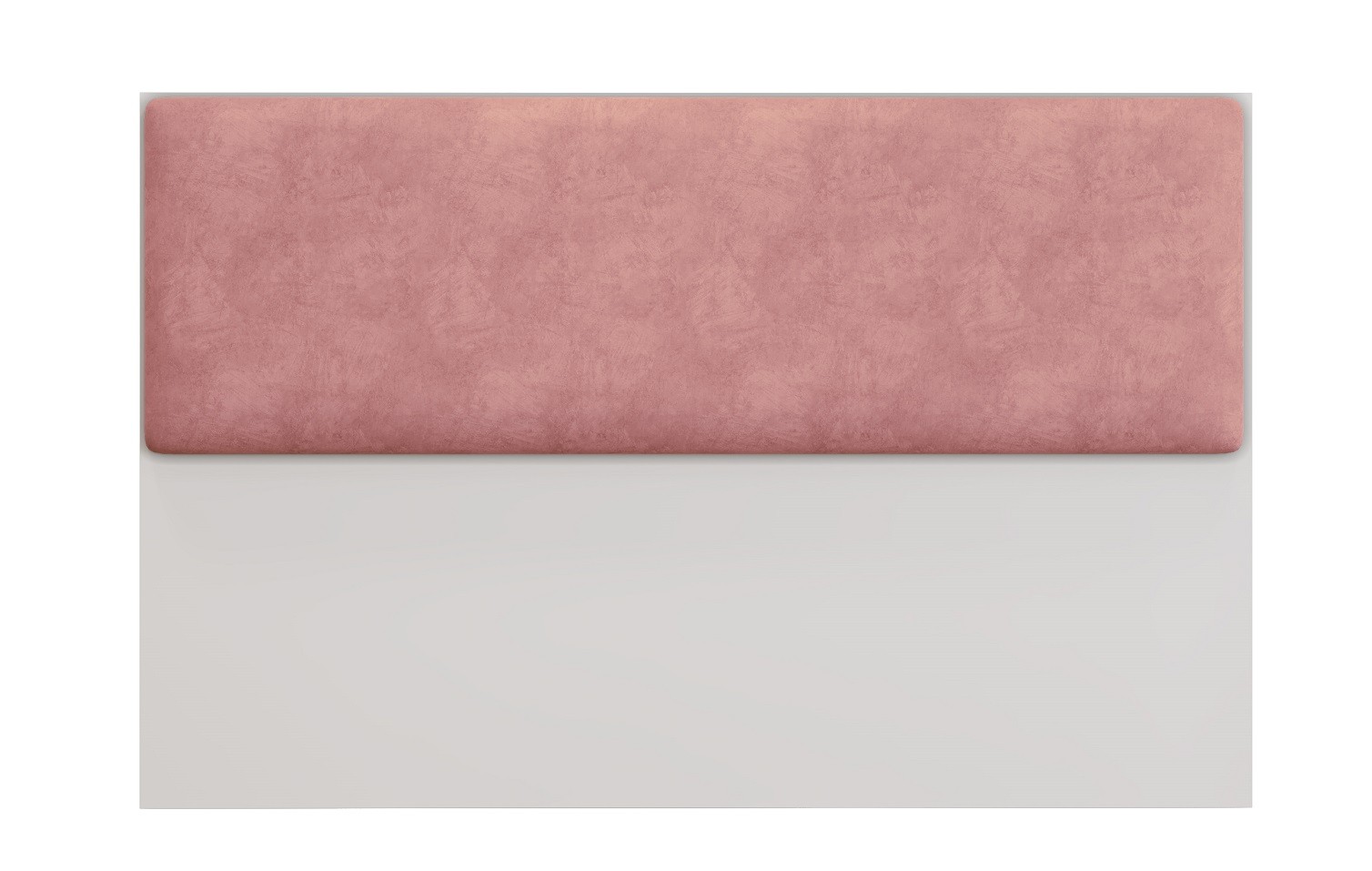 Cabecero tapizado UNI 160, MDP blanco, tejido velvet rosa, 160x5x90 cms