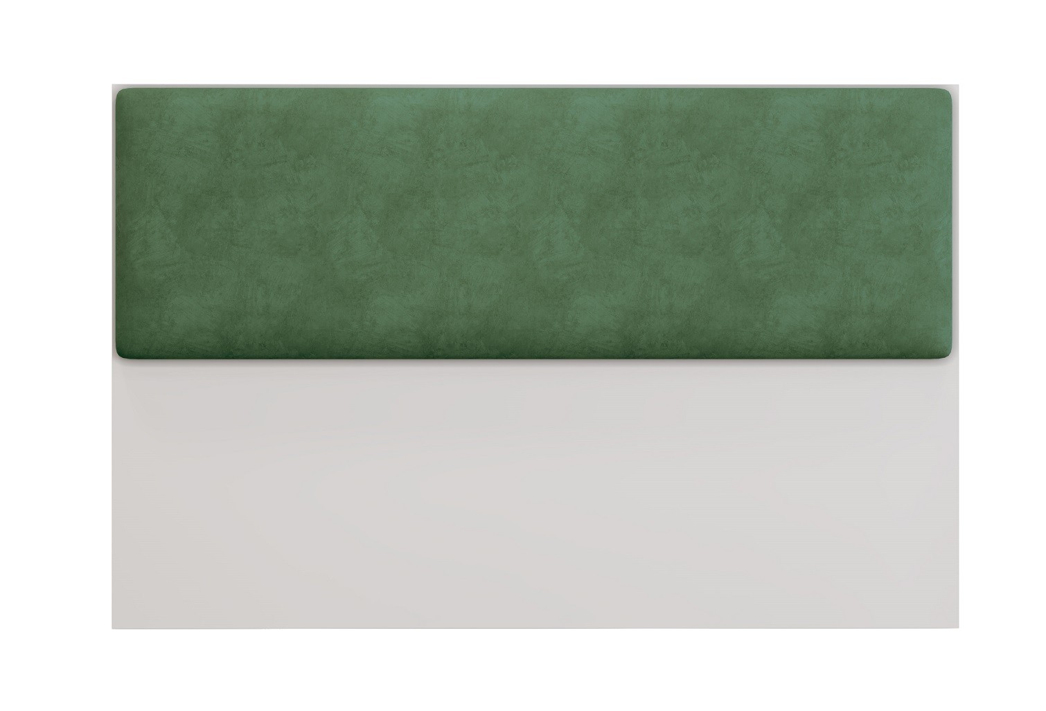 Cabecero tapizado UNI 160, MDP blanco, tejido velvet verde, 160x5x90 cms