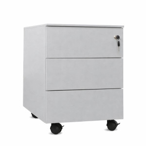Cajonera metálica OLIMPO 3C, ruedas, 3 cajones, gris ral 7035.