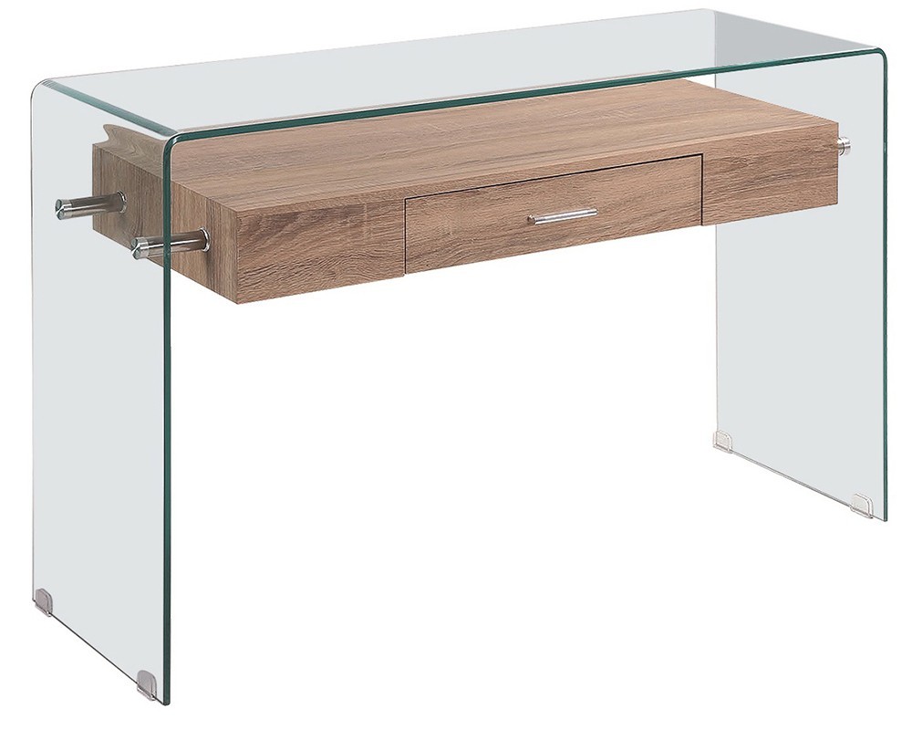 Consola MARILYN, madera, cristal, 120x40 cms